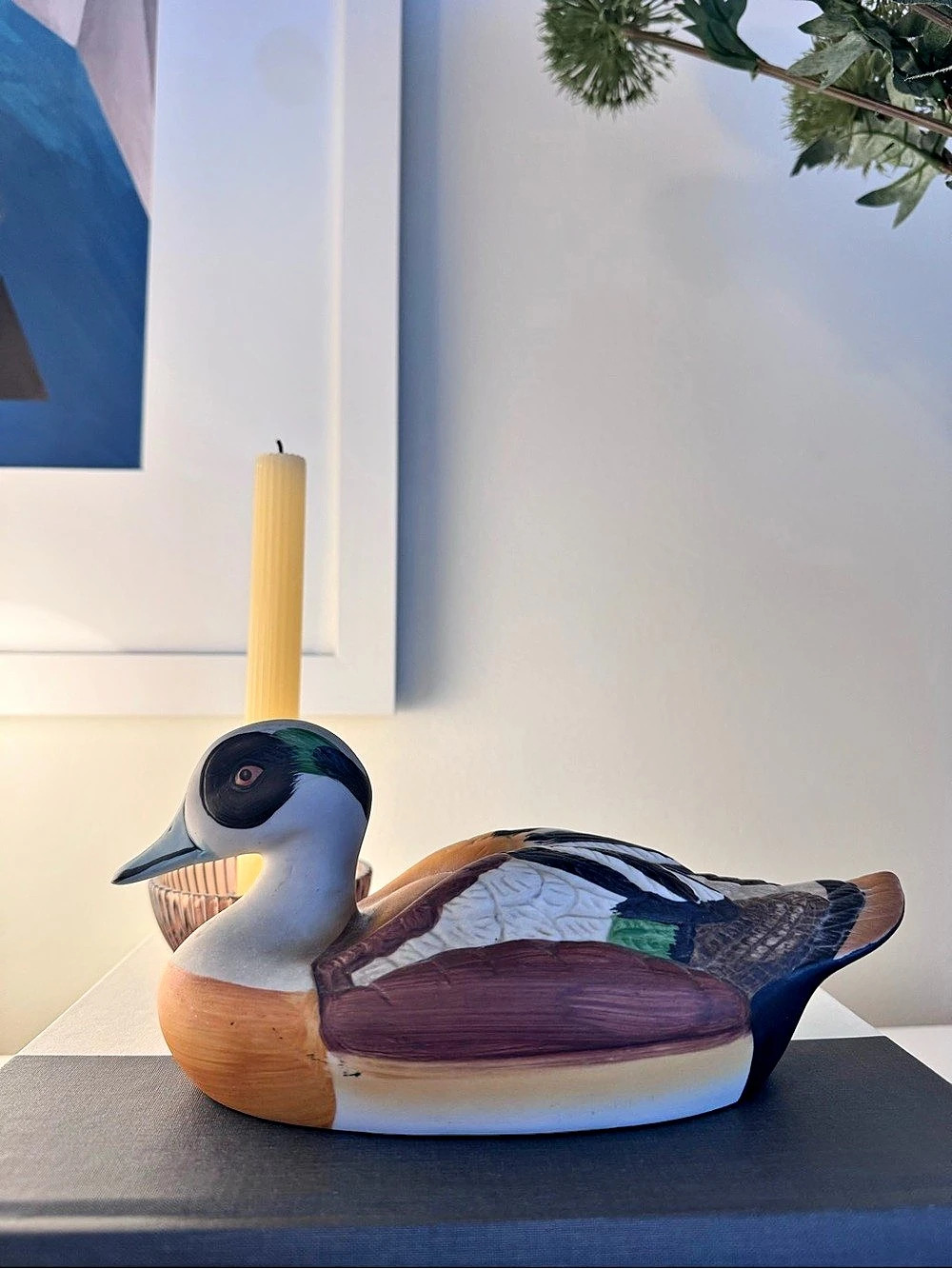 Vintage Hand-Painted Ceramic Duck